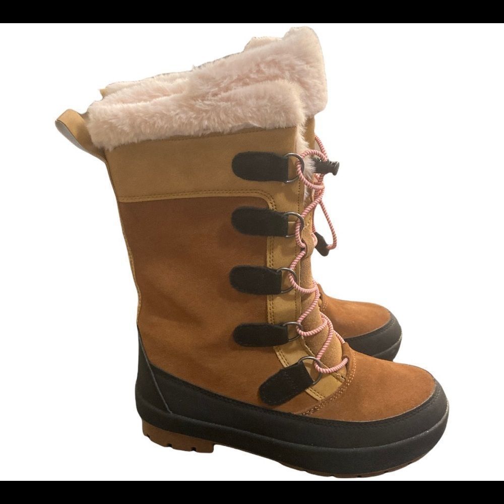 Target big girls suede leather snow winter boots size 4